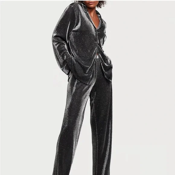 VICTORIA'S SECRET ルームウェアセット XS ブラック Victoria's Secret Modal Pajama Set, Short Sleeve Shirt and